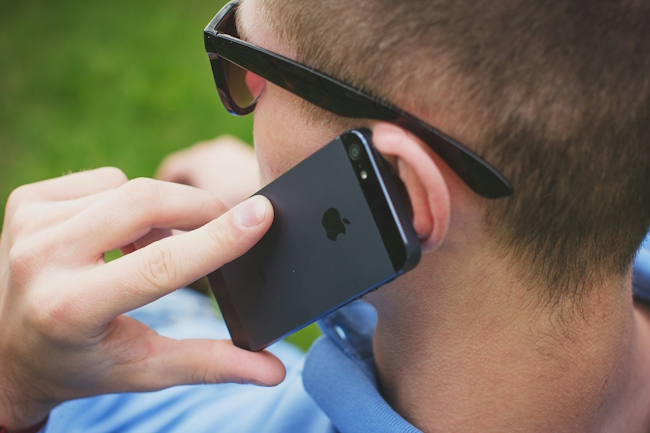 man talking on mobile phone